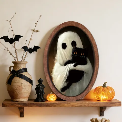 Halloween Holz Hängeschild Vintage 3D Dekorative Wandkunst Gotisch Heimdekoration Innere Party Requisite