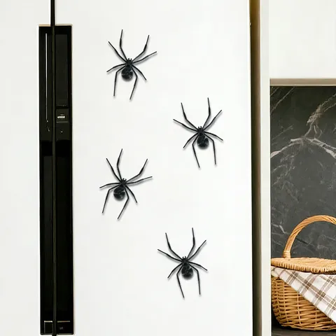 3D Stereo Black Spider Fridge Magnet Halloween Festival Party Decoration ABS Plastic Refrigerator Magnet Home Decor