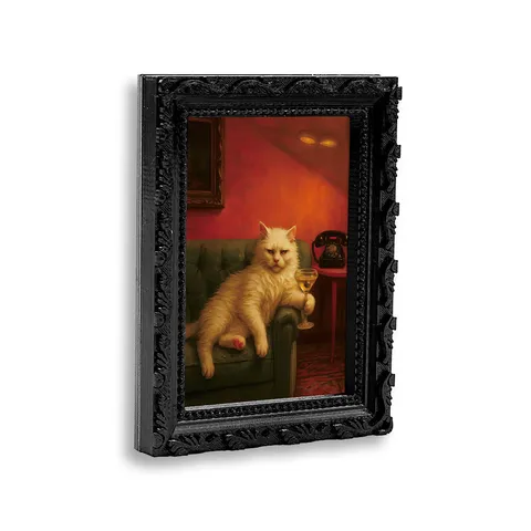 Autocollant de Réfrigérateur Magnétique 3D Cadre Photo Vintage Chat Mignon Design Art Résine Décoration Maison Aimant Note Accessoire