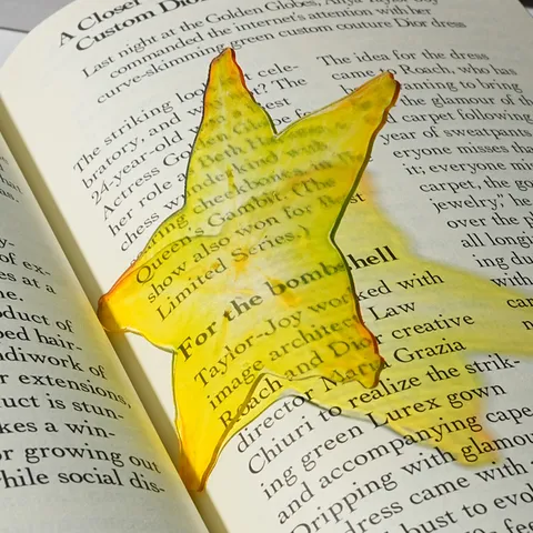 Transparent Acrylic Starfruit Shaped Bookmark Cute Fruit Design Book Marker For Student Reading Office Desk Decor