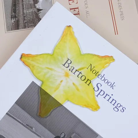 Transparent Acrylic Starfruit Shaped Bookmark Cute Fruit Design Book Marker For Student Reading Office Desk Decor