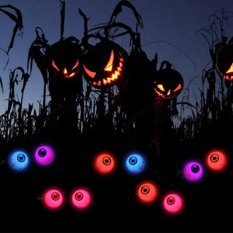 Halloween LED Leuchtende Augen Wandtattoo Party Dekoration Set Mit Bunten Lichtern Gruselige Atmosphäre Requisite