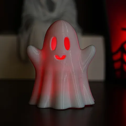 Halloween Glowing Ghost Ornament LED Night Light Resin Cute Spooky Figurine Desktop Table Decor Party Supplies Holiday Gift