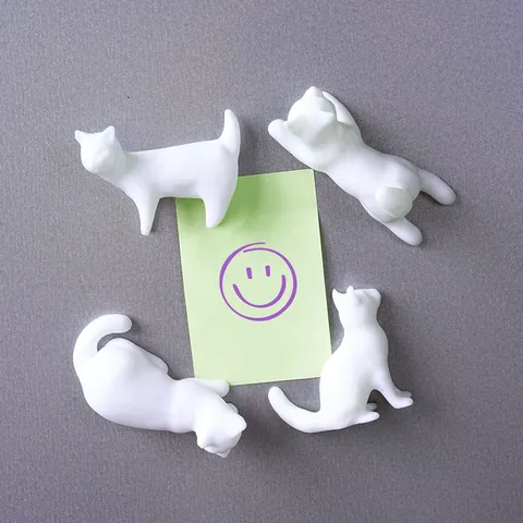 3D Cute Cat Refrigerator Magnet Resin Animal Fridge Sticker Home Kitchen Office Decor Memo Note Holder