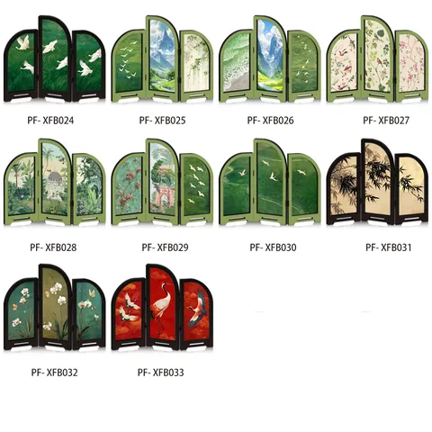 Chinese Style Mini Acrylic Folding Screen Desktop Decoration Traditional Landscape Art Ornament For Home Office Decor