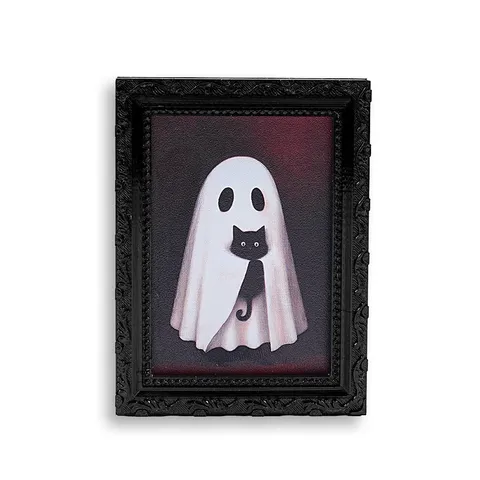 Halloween 3D Fantôme Chat Noir Aimant de Réfrigérateur Cadre Photo Résine Mignon Sticker Magnétique Fête Décoration