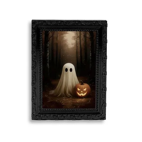 Halloween 3D Fantasma Magnete da Frigo Vintage Nero Intagliato Cornice Resina Adesivo Magnetico Halloween Casa Cucina Arredamento