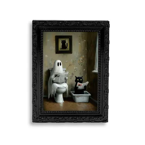 Halloween Fantôme Chat Noir Aimant de Réfrigérateur Cadre Photo Cartoon Créatif Drôle Autocollant Magnétique Maison Décoration de Vacances