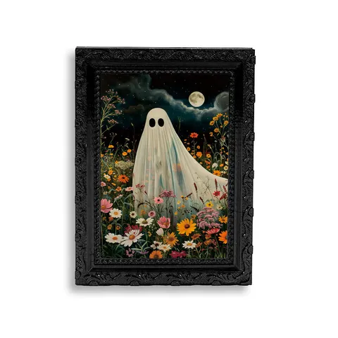 Halloween 3D Ghost Magnetic Fridge Magnet Retro Black Photo Frame Holiday Memo Sticker Home Decorative Art