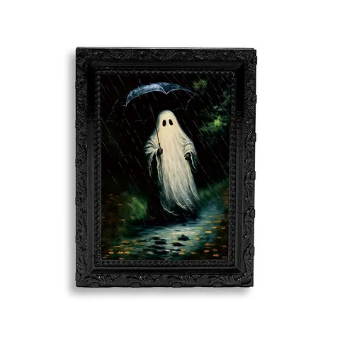 Halloween 3D Ghost Refrigerator Magnet Vintage Black Photo Frame Cartoon Magnetic Memo Sticker Fridge Decor Gift