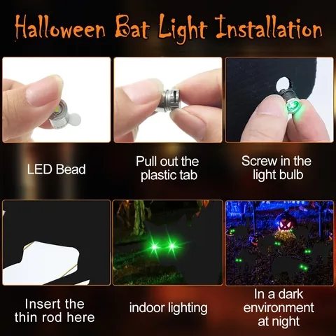 Halloween Garden Stakes Glowing Black Cat Yard Decor Waterproof Outdoor Lawn Decorations