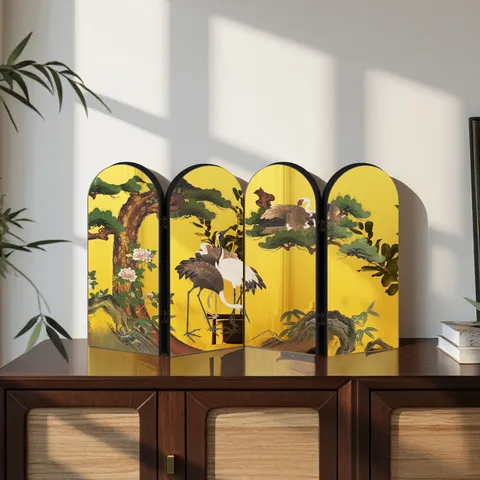 Chinese Style Miniature Folding Screen Desktop Decoration Acrylic Foam Board Ornaments Miniature Display Stand