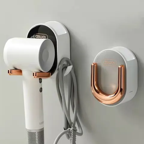 Wandmontierter faltbarer Haartrocknerhalter ohne Bohren leichter Luxus Kunststoff Regal für Badezimmer Organisation
