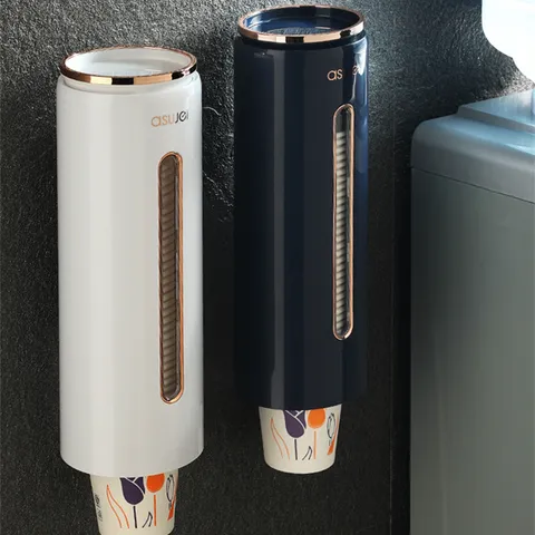 Portabicchiere Monouso in Plastica a Parete Distributore Automatico di Bicchieri Organizer per Carta Casa Ufficio