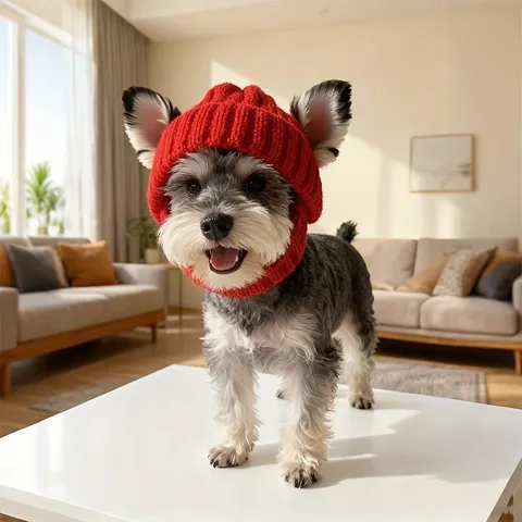 Pet Knitted Wool Warm Hat Windproof Ear Protection Cap For Dogs And Cats Halloween Winter Pet Costume Apparel Accessories