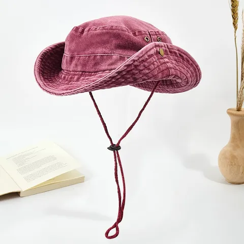 Chapeau Bob en Denim Lavé Unisexe Protection Solaire Extérieur Large Bord Pliable Randonnée Pêche Chapeau Casual Pour Adultes