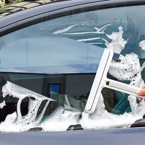 Multifunktionaler Fenster-Glasabzieher Reiniger mit Schwamm und Fugenbürste Haushalt Badezimmer Reinigungswerkzeug