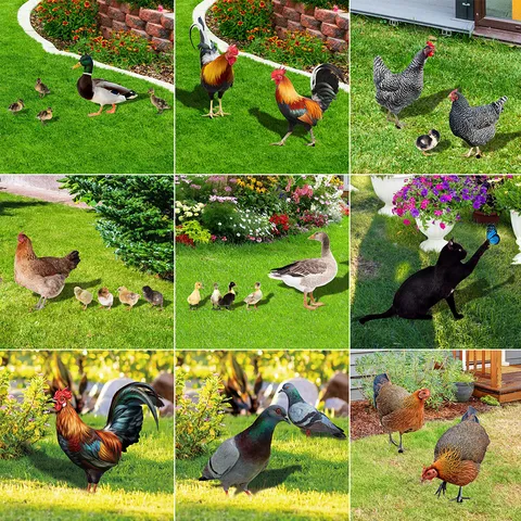 Piquet de Jardin Extérieur en Métal Art de Jardin Fer Animal Décoratif Insert Pelouse Patio Paysage Décoration