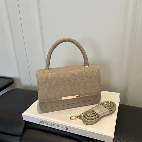 Sac Bandoulière Femme en Cuir PU Carreaux Classiques Petit Sac à Main Carré Sac Crossbody Minimaliste pour Trajet Quotidien