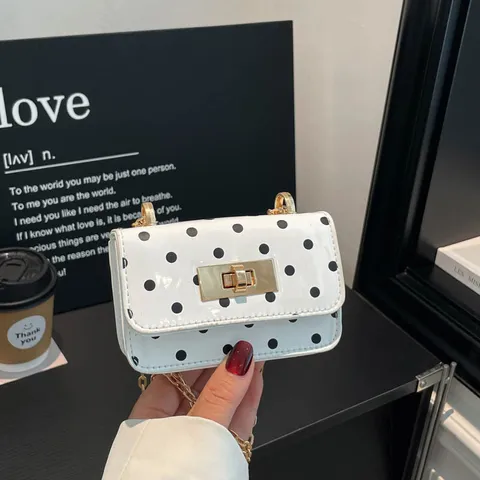 Dames Trendy PU Leder Crossbody Tas Stippen Ketting Schoudertas Mini Vierkante Handtas Slot-sluiting Mode Tas