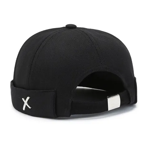Unisex Brimless Docker Hat Cotton Blend Rolled Cuff Sailor Cap Streetwear Casual Vintage Skull Cap For Men And Women