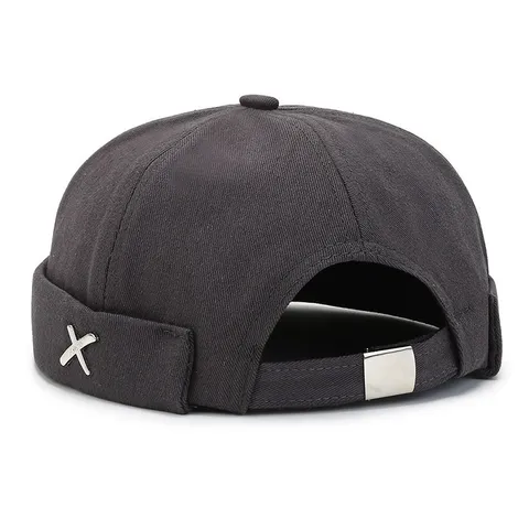 Unisex Brimless Docker Hat Cotton Blend Rolled Cuff Sailor Cap Streetwear Casual Vintage Skull Cap For Men And Women