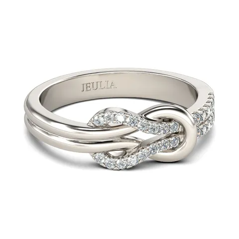 Dolce Anello a Fiocco in Metallo Con Strass Anello Intarsiato a Doppio Braccio Con Nodo Intrecciato Galvanico Regalo Gioielli per Donna