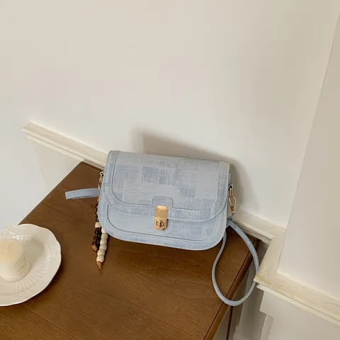 Women Vintage Square Crossbody Bag Newspaper Print PU Leather Shoulder Bag Small Chic Messenger Bag With Metal Buckle Satchel Bag