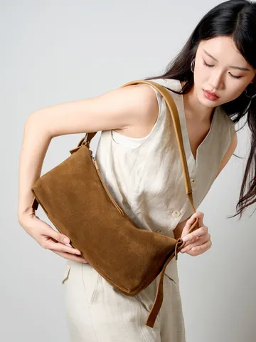 Borsa a Tracolla in Vera Pelle da Donna Retro Casual Borsa a Mano di Lusso per Commuter Alta Qualità