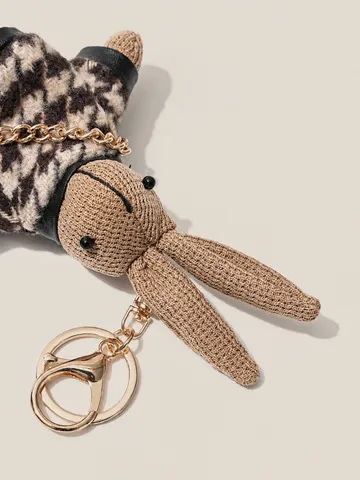 Mignon Chien-Loup Pied-de-Poule Lapin Peluche Poupée Sac Breloque Créatif Porte-Clés Cartoon Animal En Peluche Pendentif Accessoires De Mode