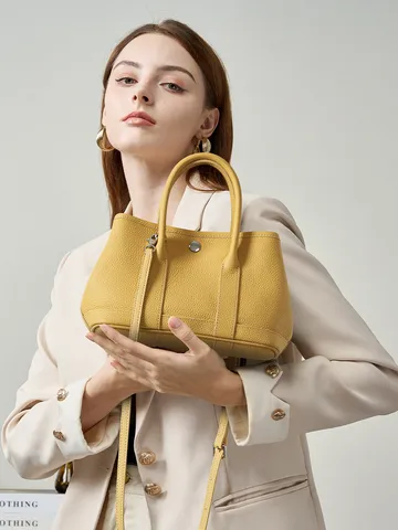 Damen Echtes Leder Handtasche Henkeltasche Umhängetasche Luxus Designer Stil Tote Bag Tägliche Pendler Schultertasche