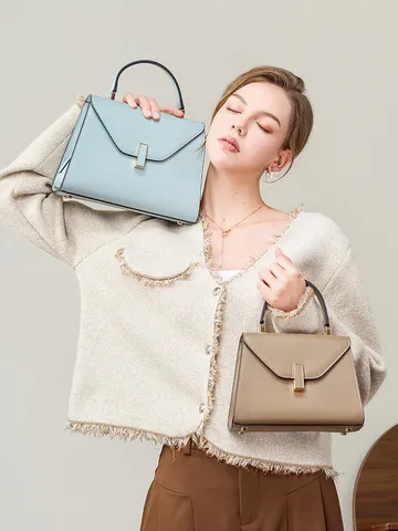 Sac à Main en Cuir Véritable pour Femmes Minimaliste Urbain Grande Capacité Sac de Transport Élégant Sac Bandoulière