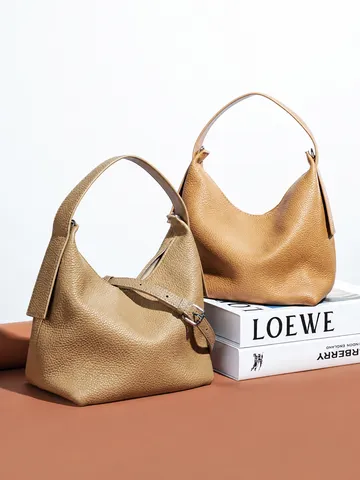 Sac Cabas en Cuir Véritable pour Femme Casual Commuter Souple Cuir de Vachette Sac Bandoulière Mode Simple Chic Sac pour Femme