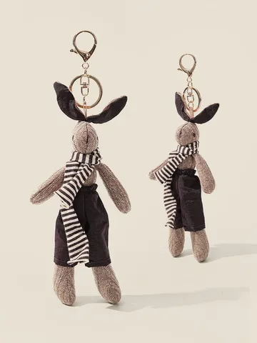 Süßer Plüsch Kaninchen Taschenanhänger Mini Schlüsselanhänger Stofftier Puppe Pendant Cartoon Bunny Schlüsselring Handtasche Rucksack Ornament Geschenk