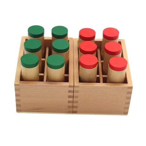 Montessori Early Education Sensory Toy Wooden Sound Cylinders Children Sound Discrimination Learning Toy