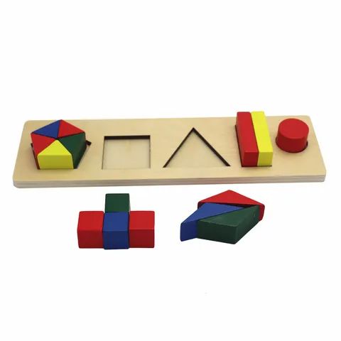 Montessori Wooden Educational Toy Geometric Shape Sorting Board Color Recognition Learning Puzzle Toy For Toddlers Kids
