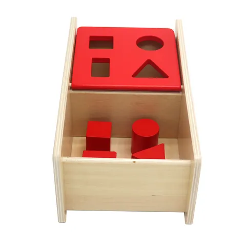 Montessori Wooden Geometric Shape Sorting Box Early Education Educational Learning Toy Toddler Baby Color Recognition Shape Matching Box
