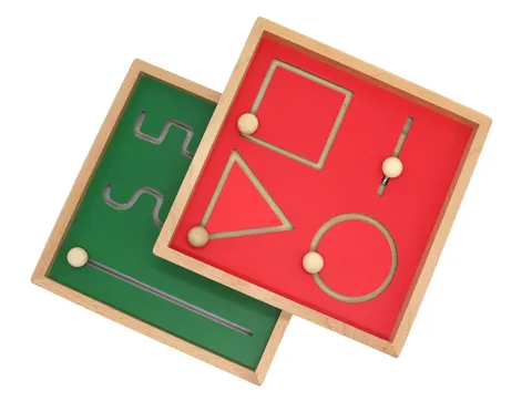 Montessori Wooden Shape Tracing Board Toy Hand Eye Coordination Early Educational Learning Toy For Toddlers Kids
