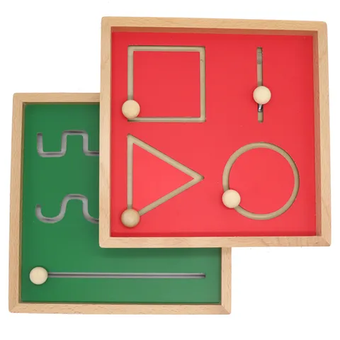 Montessori Wooden Shape Tracing Board Toy Hand Eye Coordination Early Educational Learning Toy For Toddlers Kids