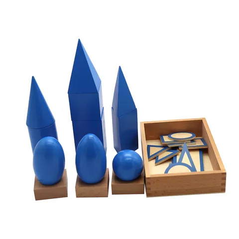 Montessori Geometric Solids Wooden Educational Toys Early Learning Sensory Teaching Aids For Kids Children Learning Game