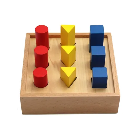 Wooden Geometric Shape Sorting Stacking Blocks Early Education Educational Toy