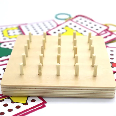 Kinder Holz Lernspielzeug Geometrische Form Steckbrett Montessori Lernpuzzle Frühe Kindheit Kognition Geschenk