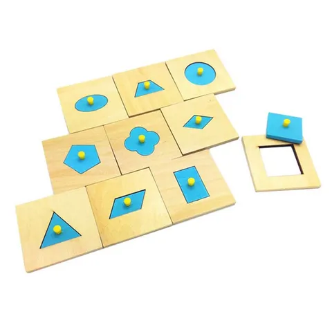 Montessori Madera Educativo Geometría Forma Emparejamiento Rompecabezas Tablero Niños Pequeños Aprendizaje Temprano Juguete Sensorial