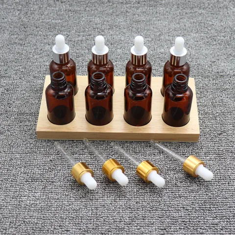 Montessori Sensory Taste Training Educational Toy Wooden Base With Brown Glass Dropper Bottles Early Childhood Learning Montessori Toys