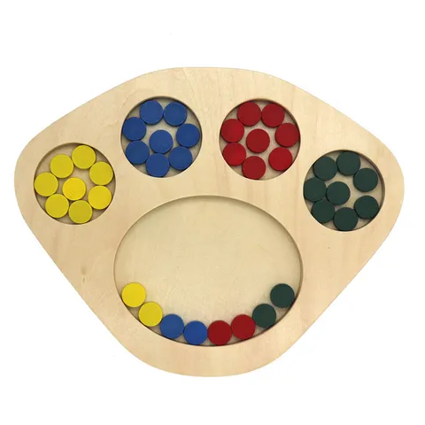 Montessori Toddler Early Education Sorting Wooden Tray Wooden Enlightenment Educational Toy Color Cognition Play Set