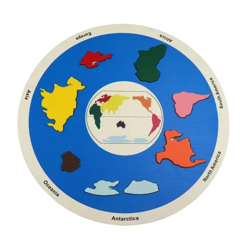Children's Solar System Eight Planets Seven Continents Moon Phase Cognitive Wooden Puzzle Educational Montessori Toy For Kids Early Learning