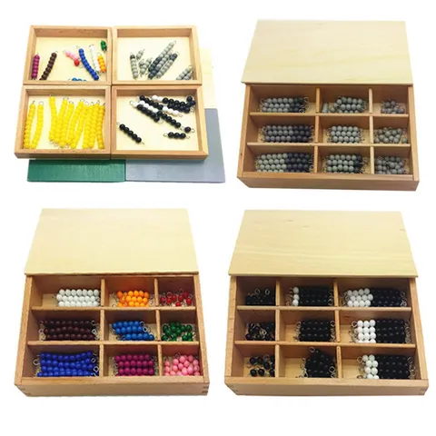 Wooden Montessori Math Beads Counting Educational Toy Kindergarten Early Learning Calculation Beads Set For Kids