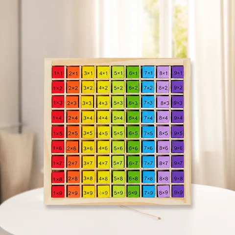 Wooden Multiplication Table Math Toy Montessori Educational Learning Toy Colorful Number Blocks Counting Game Kids Preschool Gift