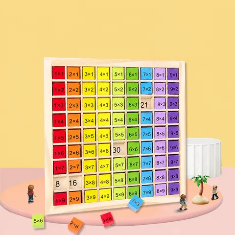 Wooden Multiplication Table Math Toy Montessori Educational Learning Toy Colorful Number Blocks Counting Game Kids Preschool Gift