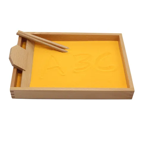Montessori Wooden Sand Tray Early Education Learning Toy Hand Eye Coordination Writing Practice Aid For Kids
